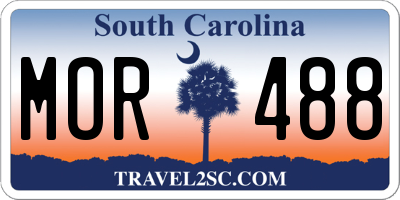 SC license plate MOR488