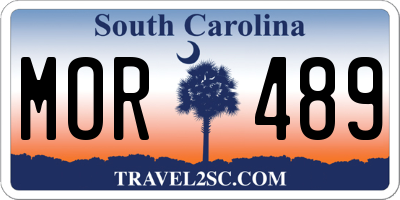 SC license plate MOR489