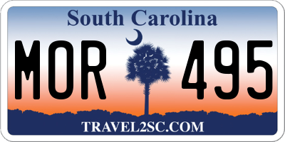 SC license plate MOR495
