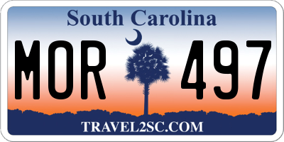 SC license plate MOR497