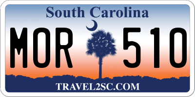SC license plate MOR510