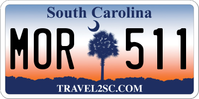 SC license plate MOR511