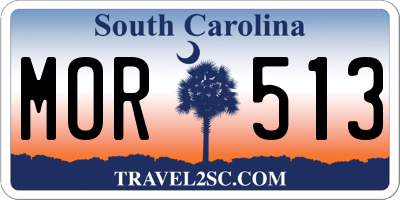 SC license plate MOR513