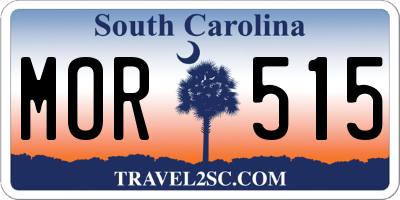 SC license plate MOR515