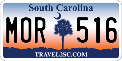 SC license plate MOR516