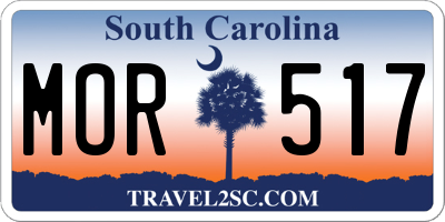SC license plate MOR517