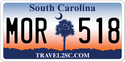 SC license plate MOR518
