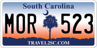 SC license plate MOR523