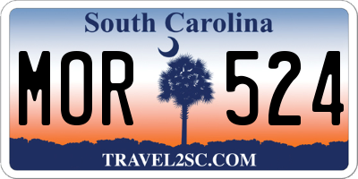SC license plate MOR524