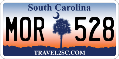 SC license plate MOR528