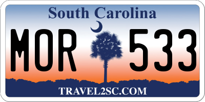 SC license plate MOR533