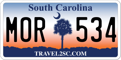 SC license plate MOR534