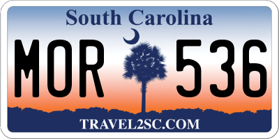 SC license plate MOR536