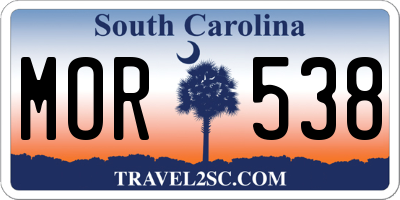 SC license plate MOR538