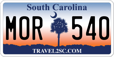 SC license plate MOR540