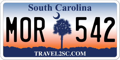 SC license plate MOR542
