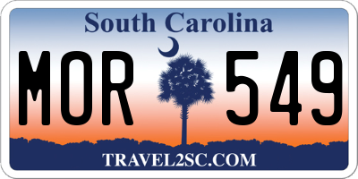 SC license plate MOR549