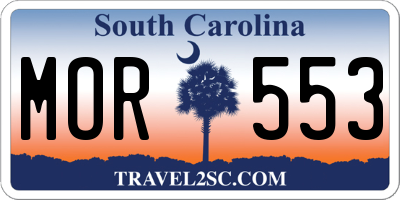 SC license plate MOR553