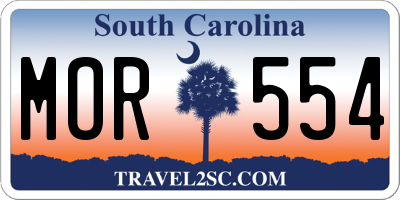 SC license plate MOR554