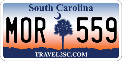 SC license plate MOR559
