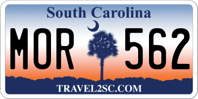 SC license plate MOR562