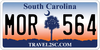 SC license plate MOR564