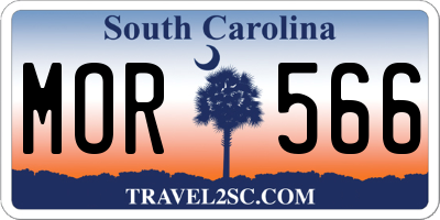 SC license plate MOR566
