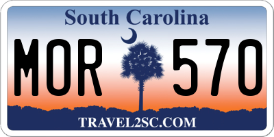 SC license plate MOR570