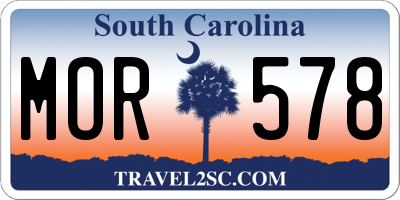 SC license plate MOR578