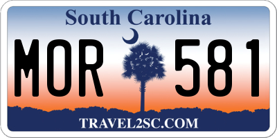 SC license plate MOR581