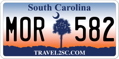 SC license plate MOR582