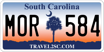 SC license plate MOR584