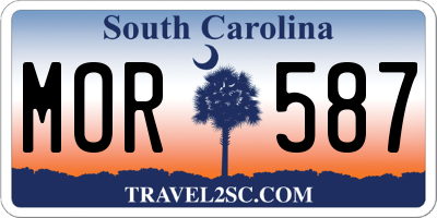 SC license plate MOR587