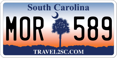 SC license plate MOR589