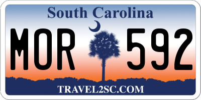 SC license plate MOR592