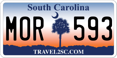 SC license plate MOR593