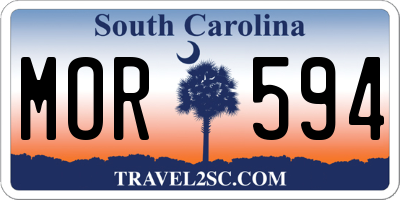 SC license plate MOR594