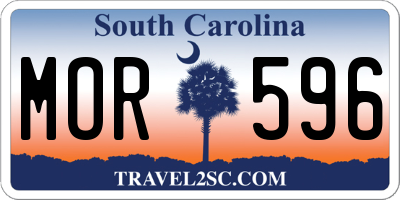SC license plate MOR596