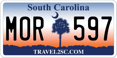 SC license plate MOR597
