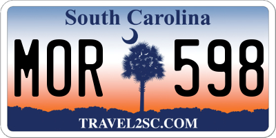 SC license plate MOR598