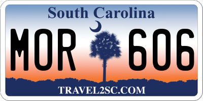 SC license plate MOR606