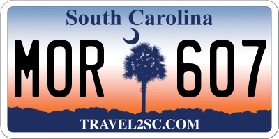SC license plate MOR607