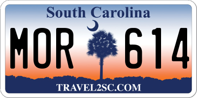 SC license plate MOR614