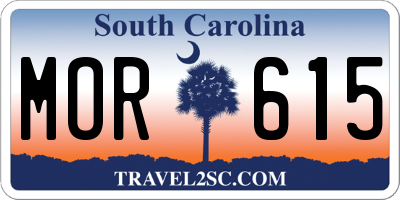 SC license plate MOR615
