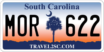 SC license plate MOR622