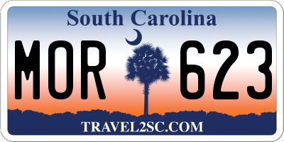 SC license plate MOR623