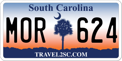 SC license plate MOR624