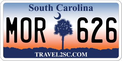 SC license plate MOR626