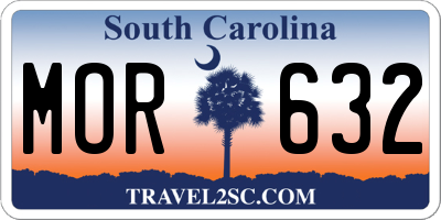SC license plate MOR632