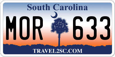 SC license plate MOR633